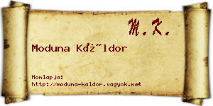 Moduna Káldor névjegykártya
